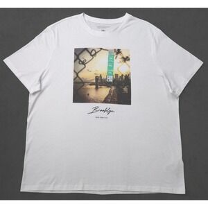 Primark Cares Brooklyn New York City Graphic T-Shirt Mens 2XL White Regular Fit